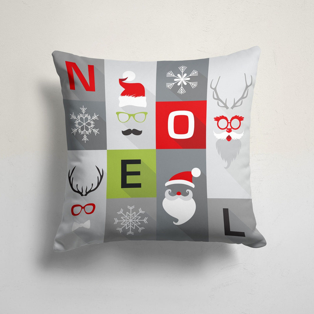 Christmas Pillow Cover|Noel Cushion Case|Santa and Deer Xmas Home Decor|Winter Trend Pillow Case|Xmas Throw Pillowtop|Noel Outdoor Cushion