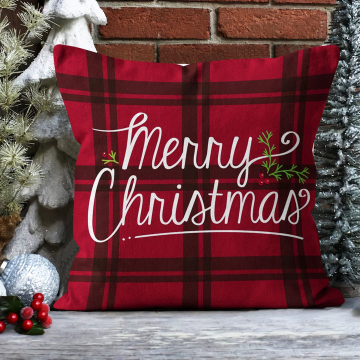 Christmas Pillow Cover|Xmas Tree Cushion Case|Buffalo Check Xmas Home Decor|Winter Trend Pillow Case|Merry Xmas Outdoor Throw Pillowtop