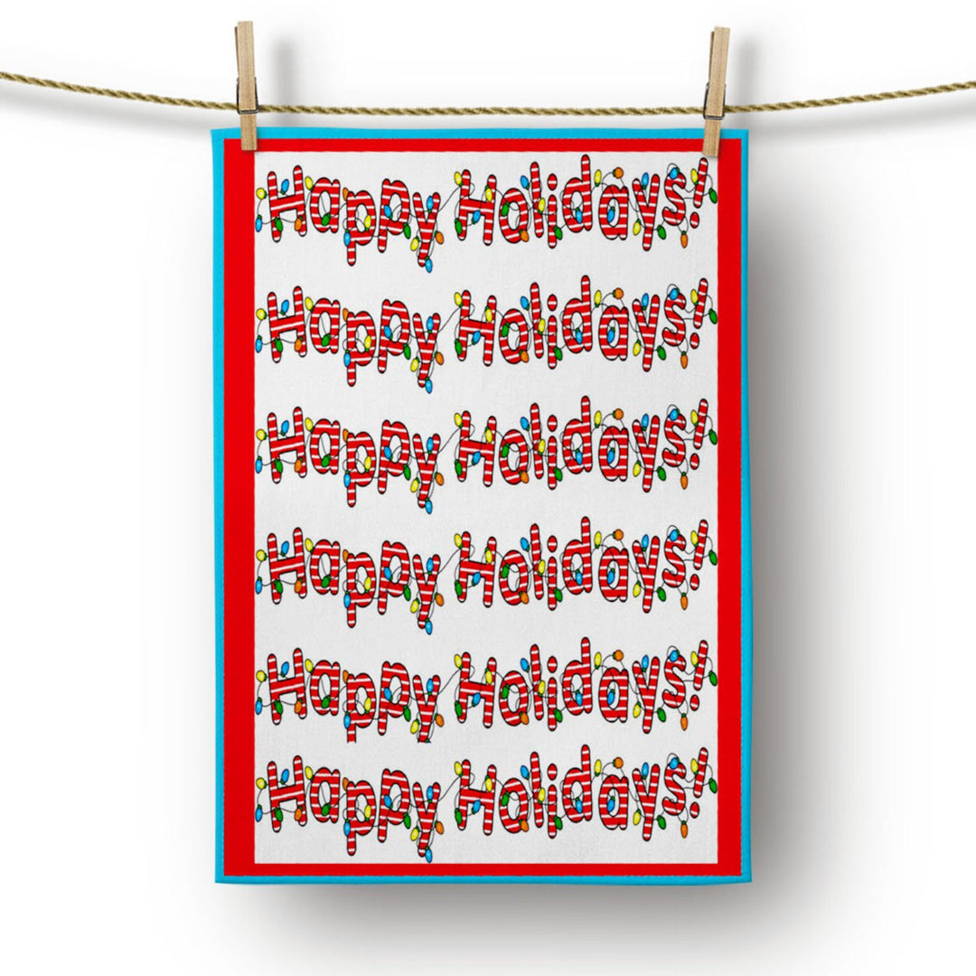 Christmas Kitchen Towel|Merry Xmas Dish Towel|Candy Cane and Snowman Dishcloth|Winter Trend Hand Towel|Housewarming Happy Holidays Xmas Gift