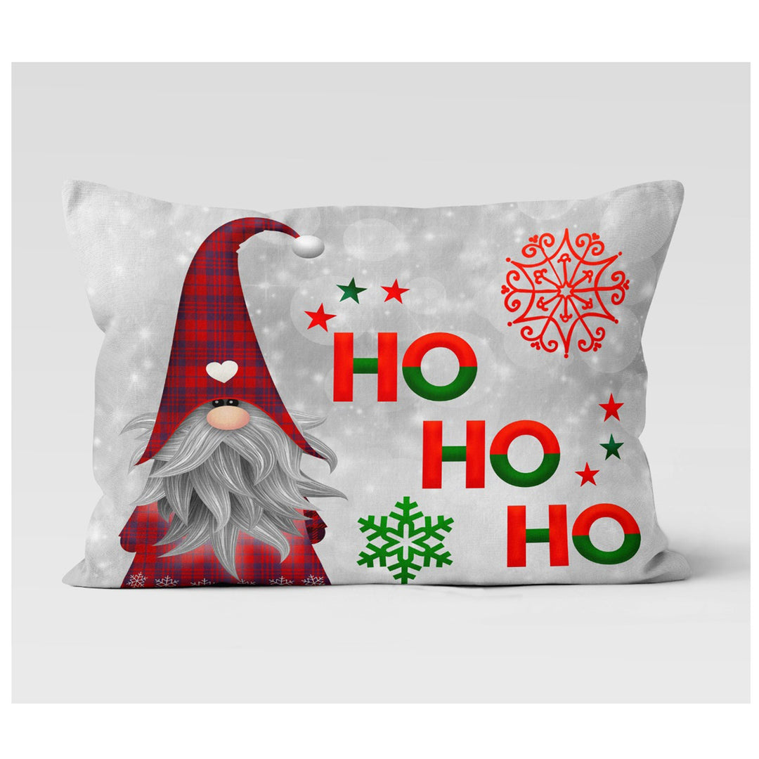 Christmas Pillow Cover|Dwarf Santa Cushion Case|Xmas Home Decor|Winter Trend Lumbar Pillowtop|Gnome Cushion|Ho Ho Pillowcase|Xmas Tree Decor