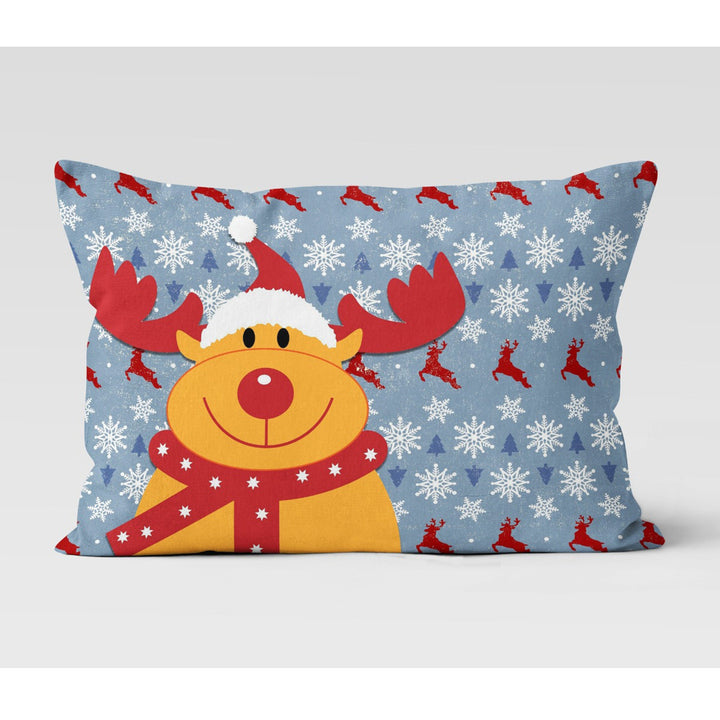 Christmas Pillow Cover|Xmas Cushion Case|Cute Bear and Dog Pillow|Xmas Home Decor|Winter Trend Lumbar Pillowtop|Santa and Snowflake Cushion