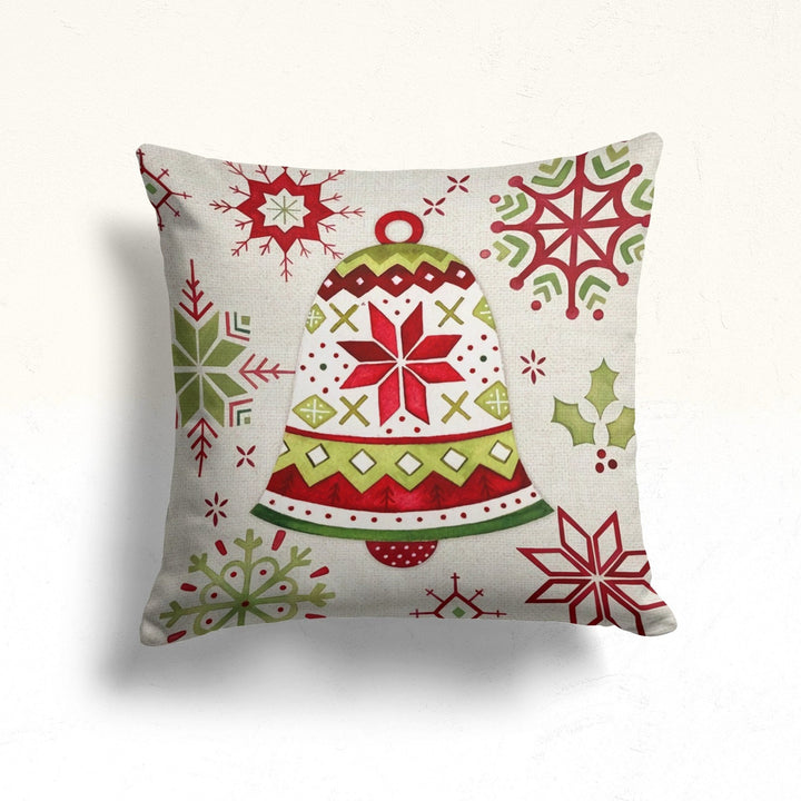 Christmas Pillow Cover|Reindeer Cushion Case|Xmas Home Decor|Winter Trend Pillow Case|Snowflake and Pine Tree Print Outdoor Throw Pillowtop