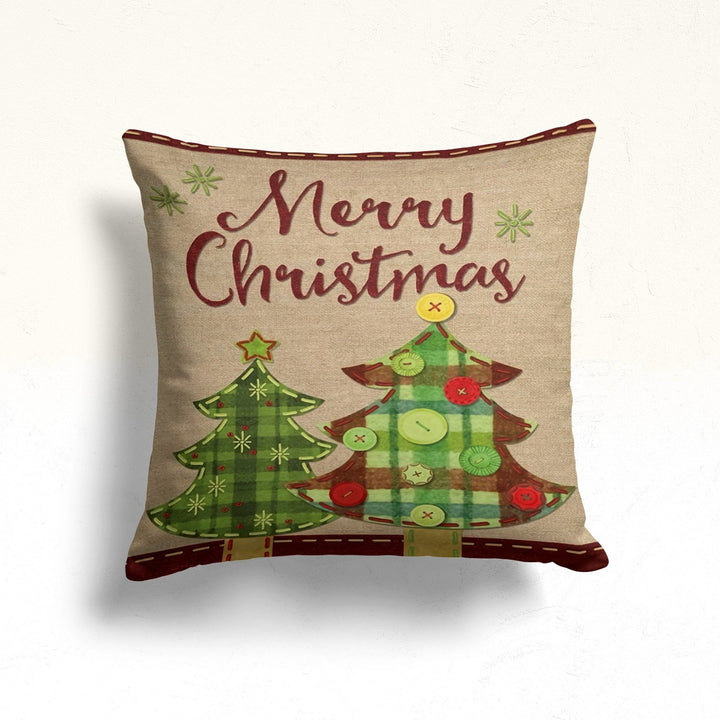 Christmas Pillow Cover|Merry Xmas Cushion Case|Xmas Home Decor|Winter Trend Pillow Case|Pine Tree and Let it Snow Outdoor Throw Pillowtop