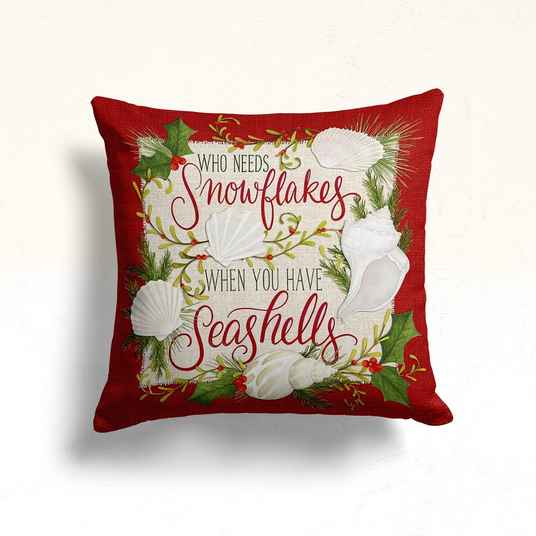 Christmas Pillow Cover|Cardinal Bird Cushion|Red Berries Decor|Winter Pillow Case|Xmas Throw Pillowtop|Floral Cushion Cover|New Year Gift