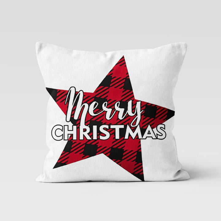 Christmas Pillow Cover|Checkered Cushion Case|Merry Xmas Decor|Winter Pillow Case|Xmas Throw Pillowtop|Gnome Cushion Cover|New Year Gift