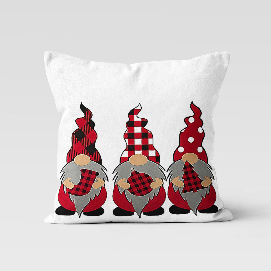 Christmas Pillow Cover|Checkered Cushion Case|Merry Xmas Decor|Winter Pillow Case|Xmas Throw Pillowtop|Gnome Cushion Cover|New Year Gift