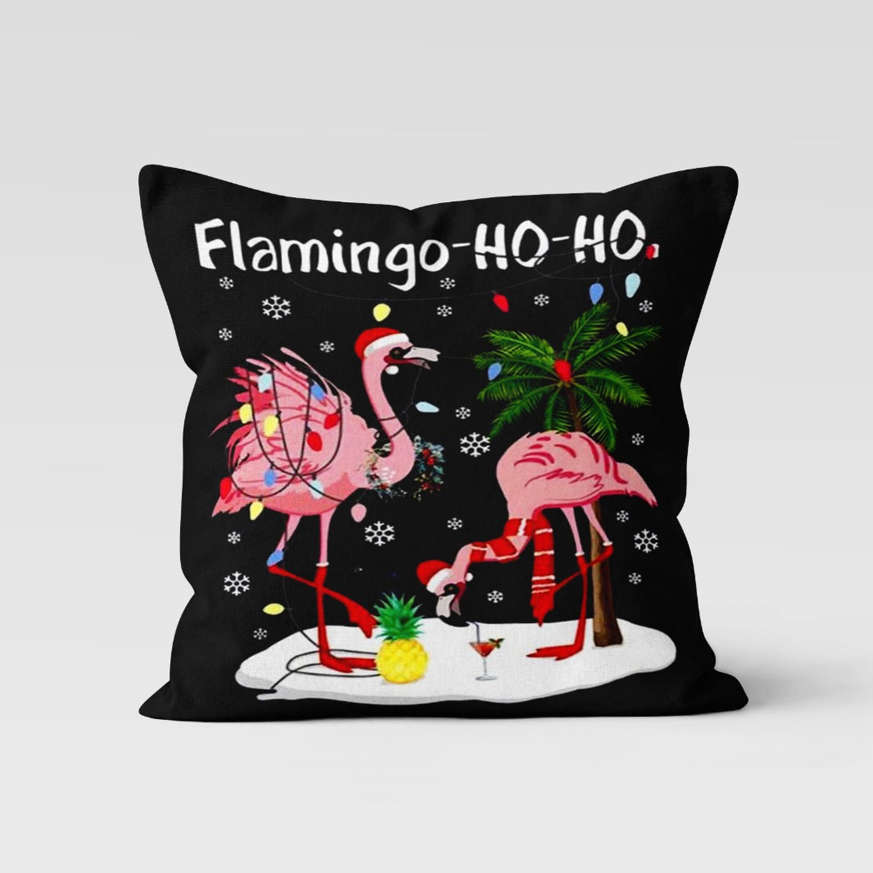 Flamingo clearance christmas pillow