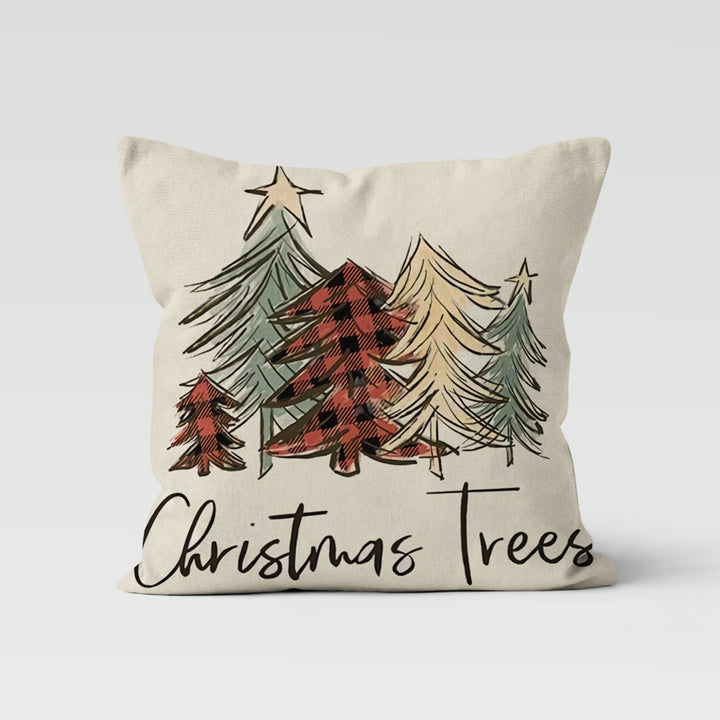 Christmas Pillow Cover|Merry Xmas Cushion Case|Pine Trees Decor|Believe Pillow Case|Xmas Throw Pillowtop|Gnome Cushion Cover|New Year Gift