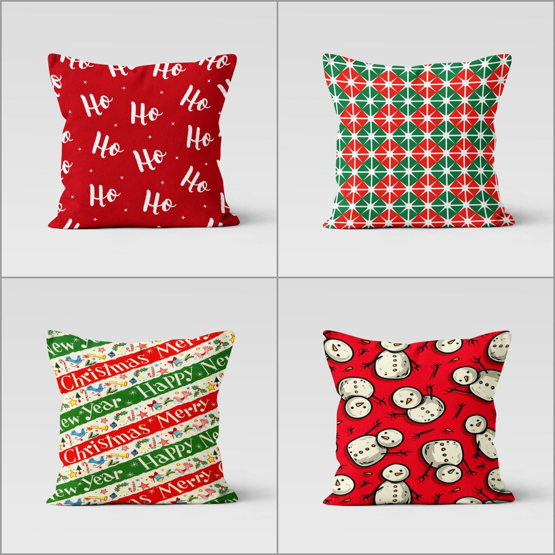 Christmas Pillow Cover|Ho Ho Cushion Case|Merry Xmas Decor|Winter Pillow Case|Xmas Throw Pillowtop|Cute Snowman Cushion Cover|New Year Gift