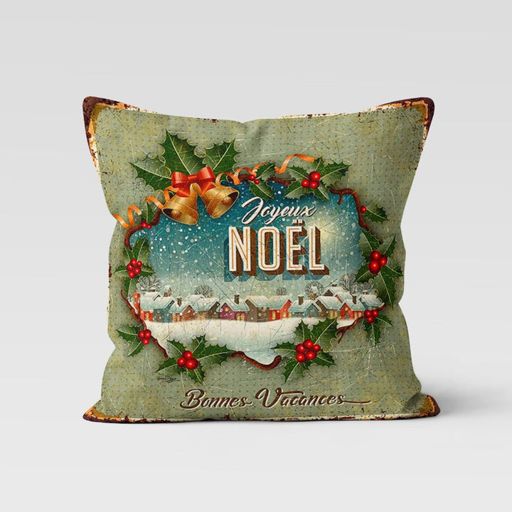 Noel Pillow Cover|Christmas Cushion Case|Xmas Home Decor|Winter Pillow Case|Xmas Throw Pillowtop|Gift Box Cushion Cover|New Year Gift