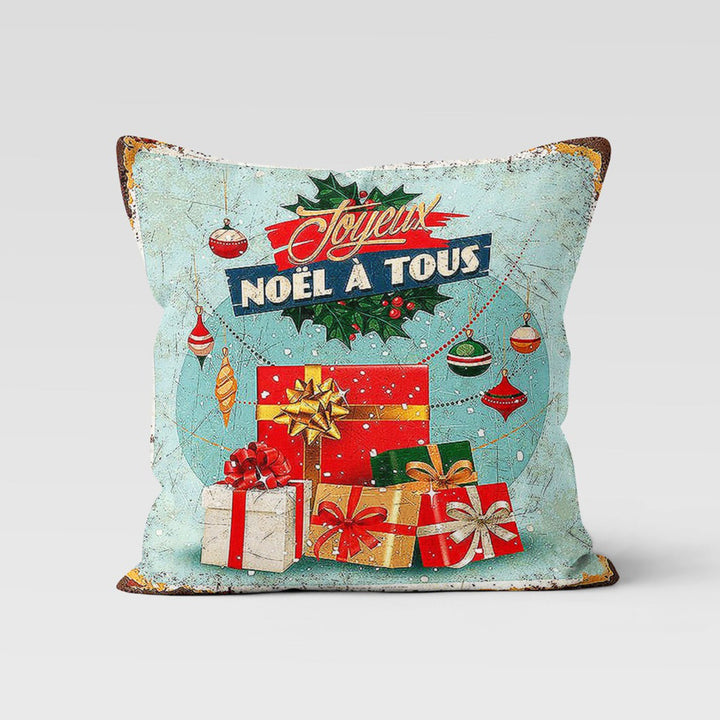 Noel Pillow Cover|Christmas Cushion Case|Xmas Home Decor|Winter Pillow Case|Xmas Throw Pillowtop|Gift Box Cushion Cover|New Year Gift