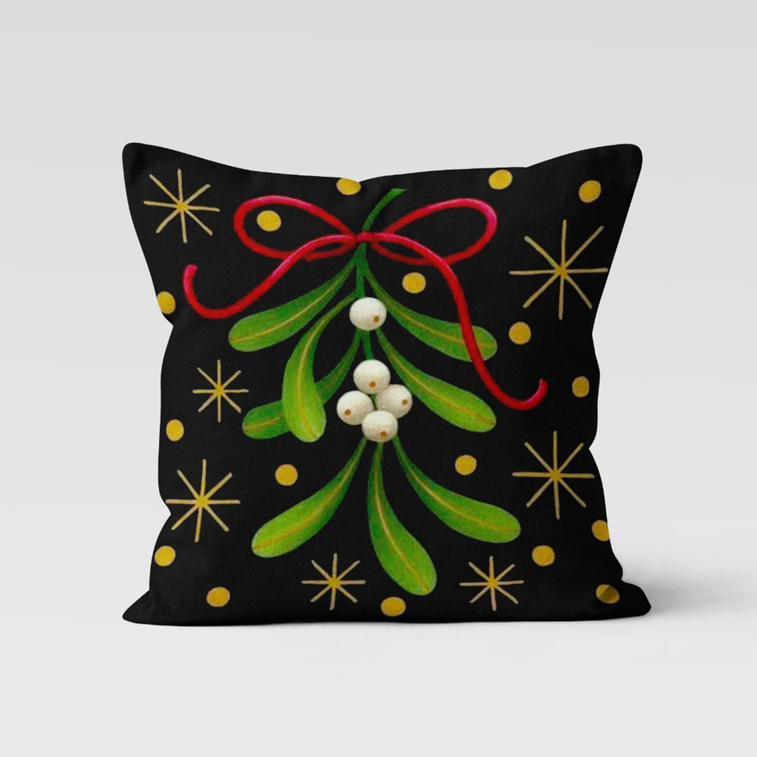 Winter Pillow Cover|Cardinal Cushion Case|Poinsettia Decor|Christmas Pillow Case|Xmas Throw Pillowtop|Red Berries Cushion|New Year Gift