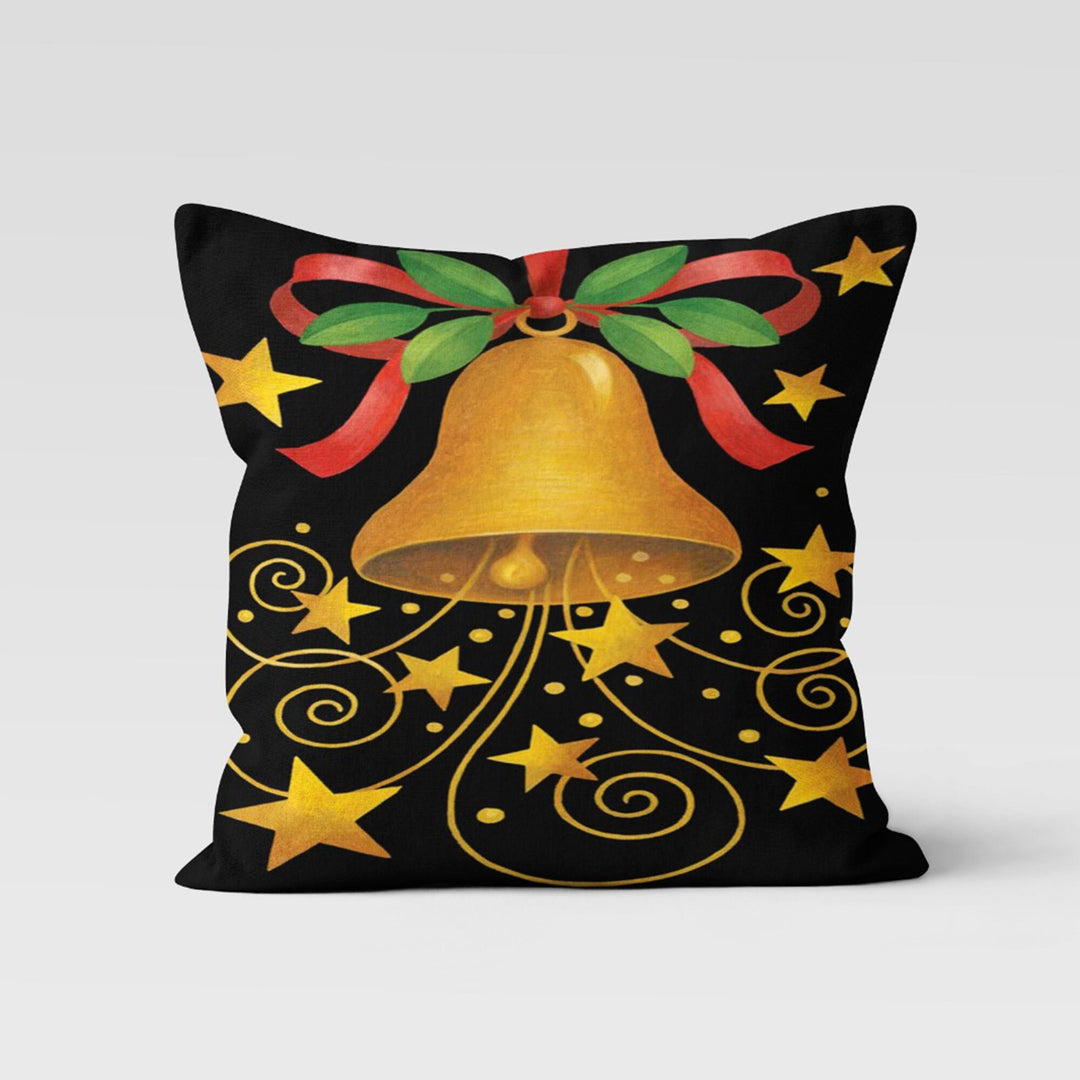 Christmas Pillow Cover|Bell Cushion Case|Xmas Home Decor|Winter Pillow Case|Xmas Throw Pillowtop|Star Outdoor Cushion Cover|New Year Gift