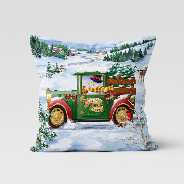 Christmas Pillow Cover|Xmas Truck Cushion|Xmas Party Decor|Winter Pillow Case|Xmas Throw Pillowtop|Pine Tree Cushion Cover|New Year Gift