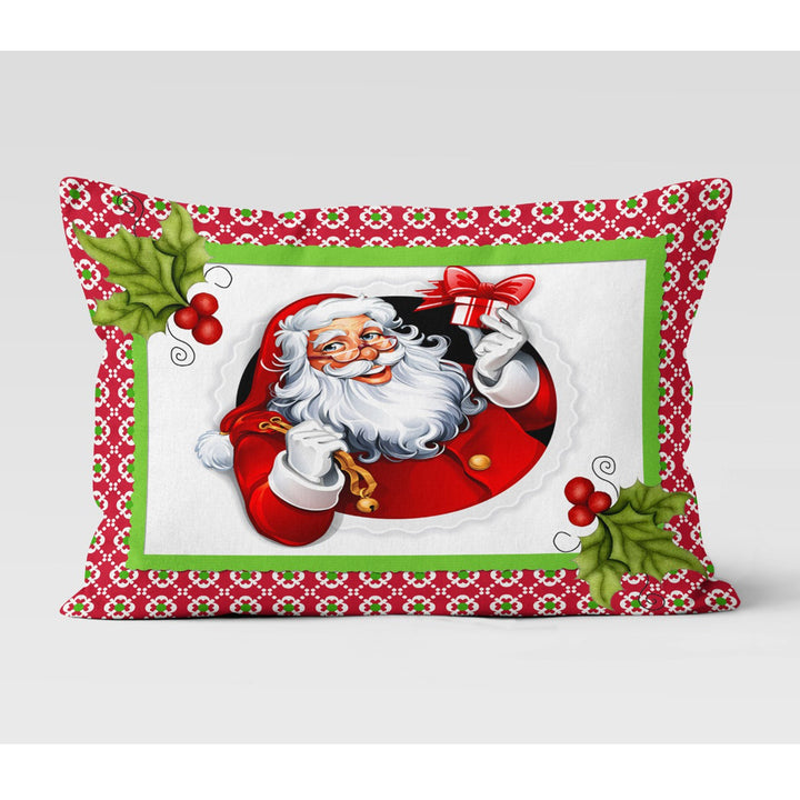 Christmas Pillow Cover|Dwarf Santa Cushion Case|Xmas Home Decor|Winter Trend Lumbar Pillowtop|Gnome Cushion|Ho Ho Pillowcase|Xmas Tree Decor