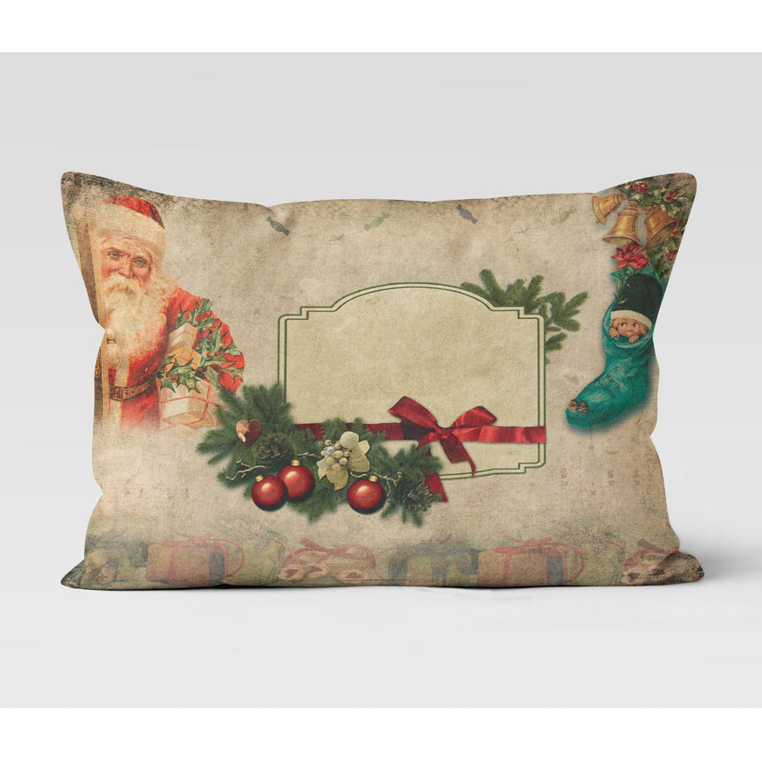 Christmas Pillow Cover|Xmas Cushion Case|Cute Bear and Dog Pillow|Xmas Home Decor|Winter Trend Lumbar Pillowtop|Santa and Snowflake Cushion