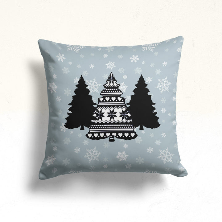 Christmas Pillow Cover|Xmas Deer Cushion Case|Xmas Home Decor|Winter Trend Pillow Case|Buckhorn, Pine Tree and Glove Outdoor Throw Pillowtop