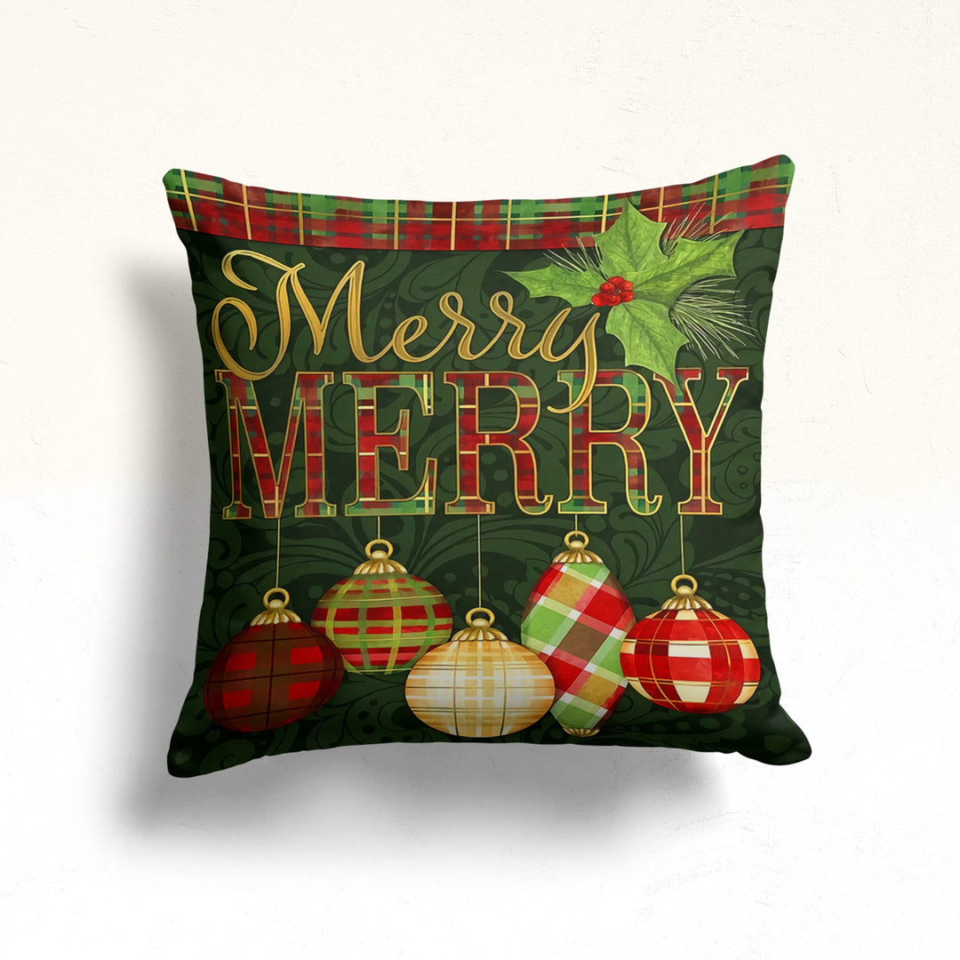 Christmas Pillow Cover|Xmas Ornaments Cushion Case|Floral Xmas Home Decor|Winter Trend Pillow Case|Merry Christmas and Noel Throw Pillowtop