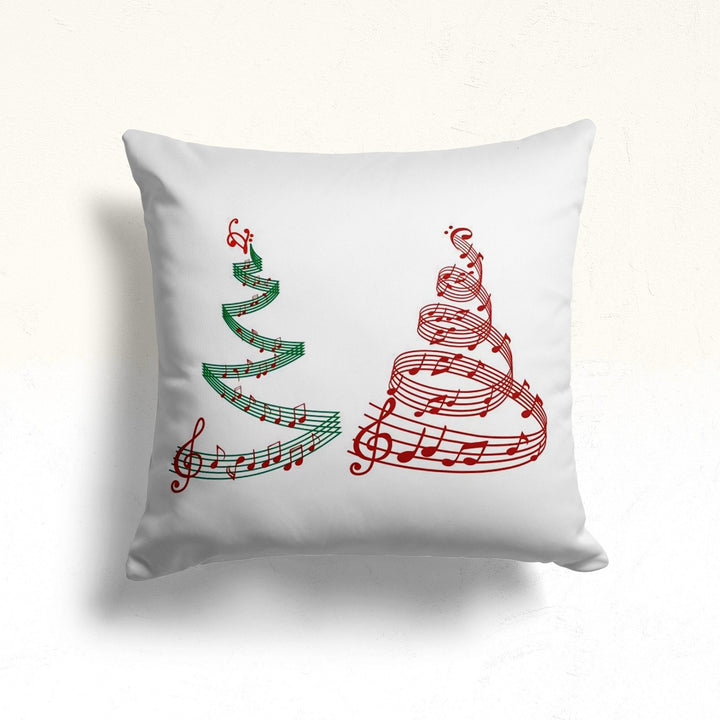 Christmas Pillow Cover|Checkered Deer Cushion Case|Winter Home Decor|Pine Tree with Musical Notes Pillow|Believe and Snowflake Pillowtop