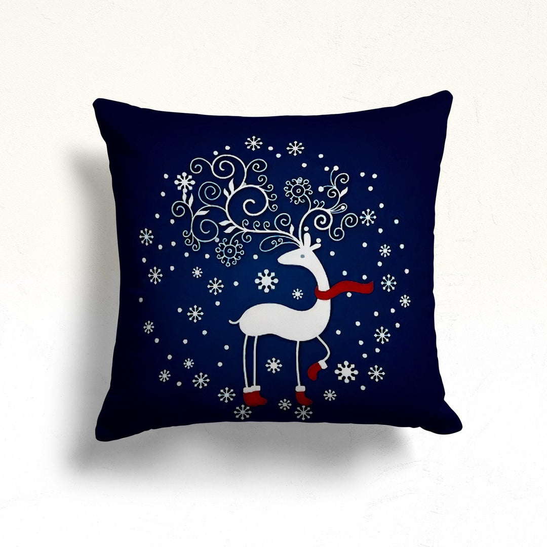 Christmas Pillow Cover|Xmas Deer Cushion Case|Snowflake Decor|Winter Trend Pillow Case|Merry Xmas and Polar Bear Outdoor Throw Pillowtop