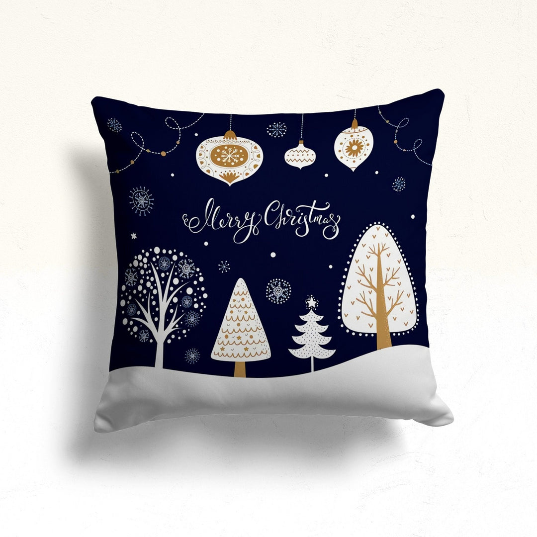 Christmas Pillow Cover|Xmas Deer Cushion Case|Snowflake Decor|Winter Trend Pillow Case|Merry Xmas and Polar Bear Outdoor Throw Pillowtop