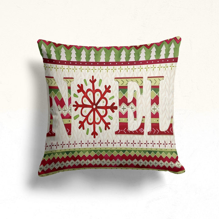 Christmas Pillow Cover|Snowman Cushion Case|Merry Xmas Home Decor|Winter Trend Pillow Case|Peace, Joy, Noel Print Outdoor Throw Pillowtop