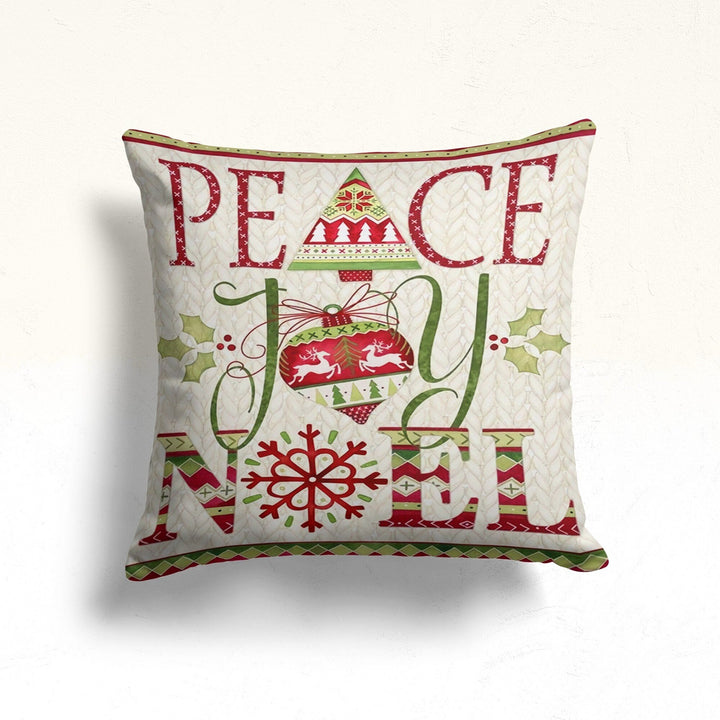 Christmas Pillow Cover|Snowman Cushion Case|Merry Xmas Home Decor|Winter Trend Pillow Case|Peace, Joy, Noel Print Outdoor Throw Pillowtop