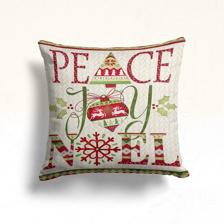 Christmas Pillow Cover|Snowman Cushion Case|Merry Xmas Home Decor|Winter Trend Pillow Case|Peace, Joy, Noel Print Outdoor Throw Pillowtop