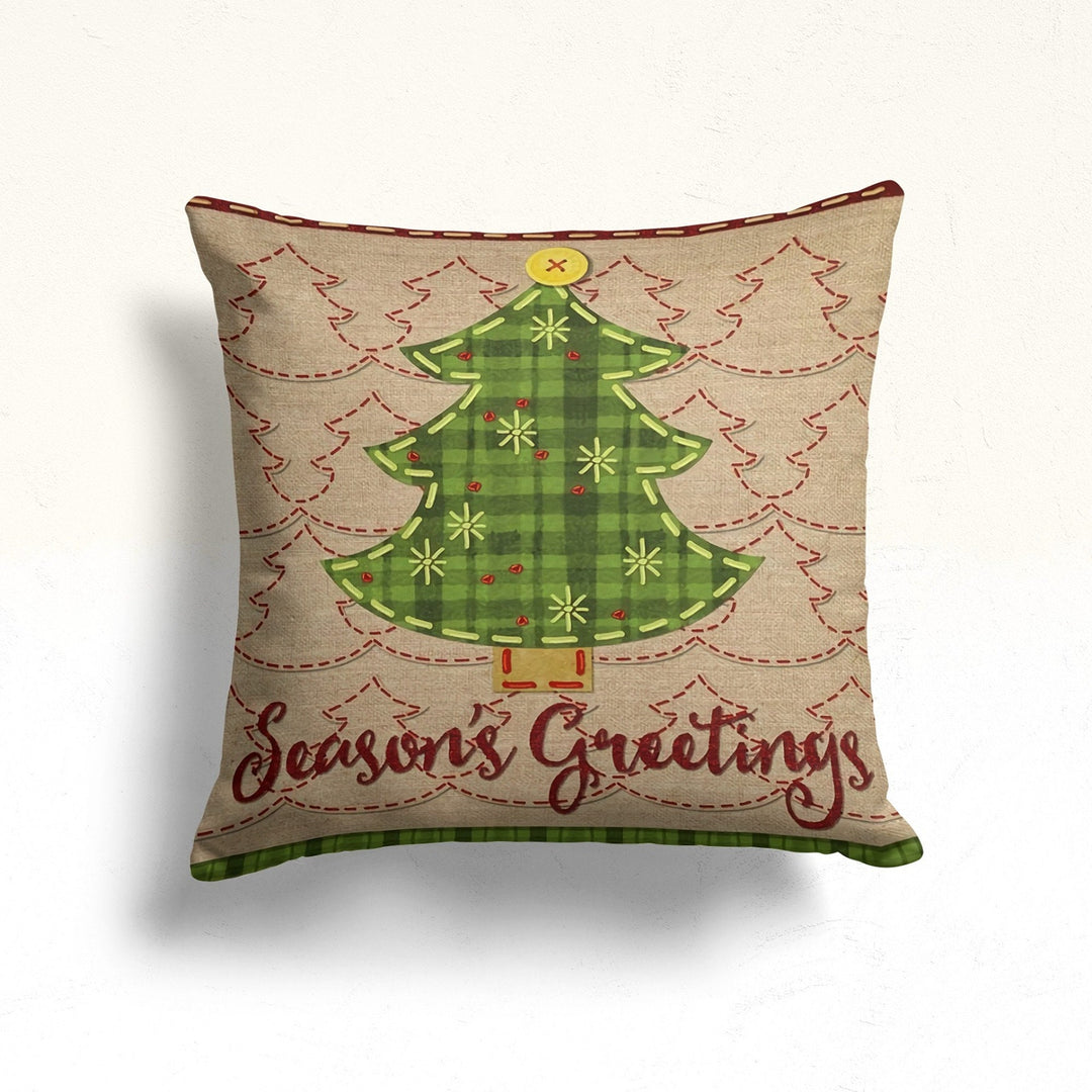 Christmas Pillow Cover|Merry Xmas Cushion Case|Xmas Home Decor|Winter Trend Pillow Case|Pine Tree and Let it Snow Outdoor Throw Pillowtop