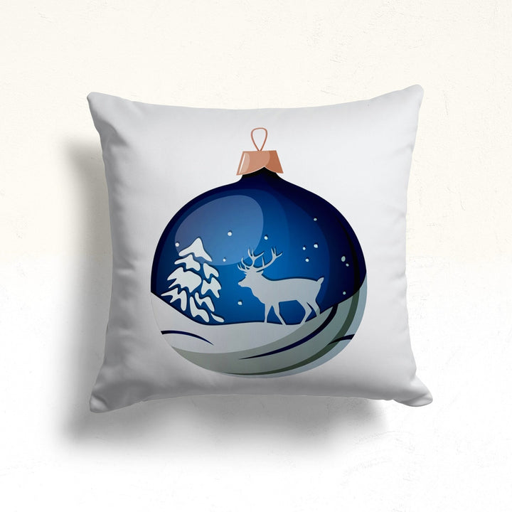 Christmas Pillow Cover|Xmas Bell Cushion|Blue Home Decor|Winter Pillow Case|Xmas Throw Pillowtop|Gift Cushion Cover|New Year Gift for Her