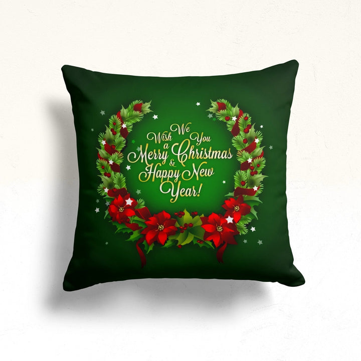 Christmas Pillow Cover|Poinsettia Cushion Case|Merry Xmas Decor|Winter Pillow Case|Xmas Throw Pillowtop|Floral Cushion Cover|New Year Gift