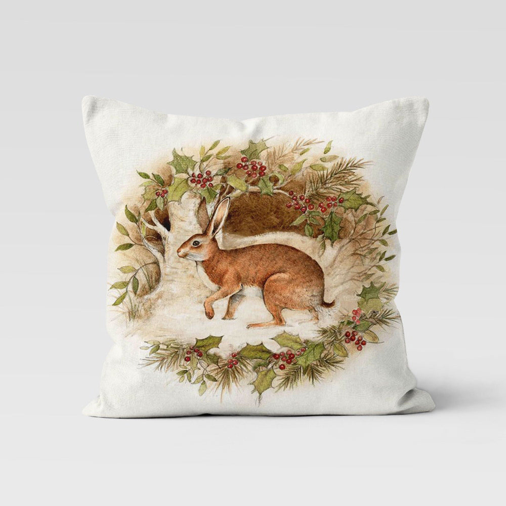 Winter Pillow Cover|Animal Cushion Case|Rabbit Cushion Cover|Owl Home Decor|Fox Print Pillow|Bird Throw Pillowtop|Xmas Decor|New Year Gift