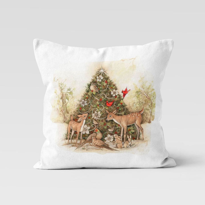 Christmas Pillow Cover|Pine Tree Cushion Case|Deer Print Decor|Winter Pillow Case|Xmas Throw Pillowtop|Xmas Cushion Cover|New Year Gift