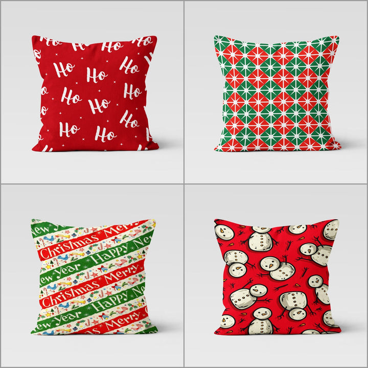 Christmas Pillow Cover|Ho Ho Cushion Case|Merry Xmas Decor|Winter Pillow Case|Xmas Throw Pillowtop|Cute Snowman Cushion Cover|New Year Gift