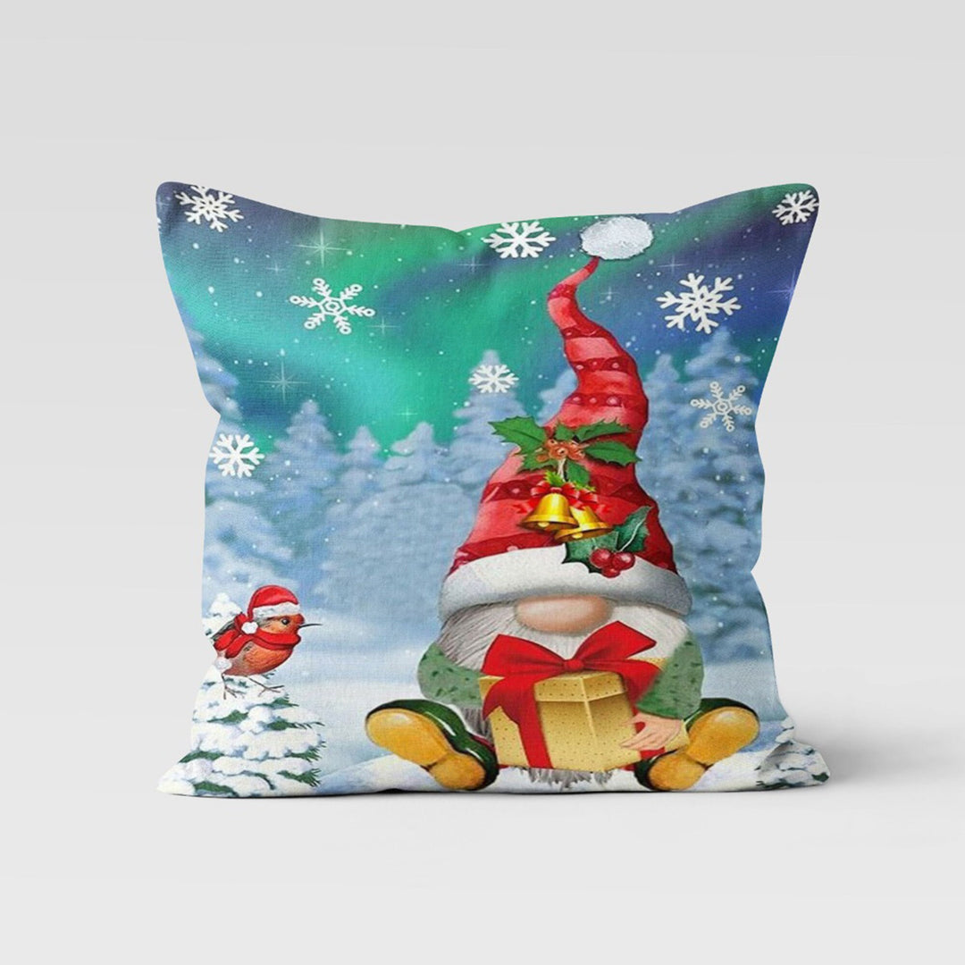 Christmas Pillow Cover|Deer Cushion Case|Xmas Candle Decor|Winter Pillow Case|Xmas Throw Pillowtop|Gnome Cushion Cover|New Year Gift