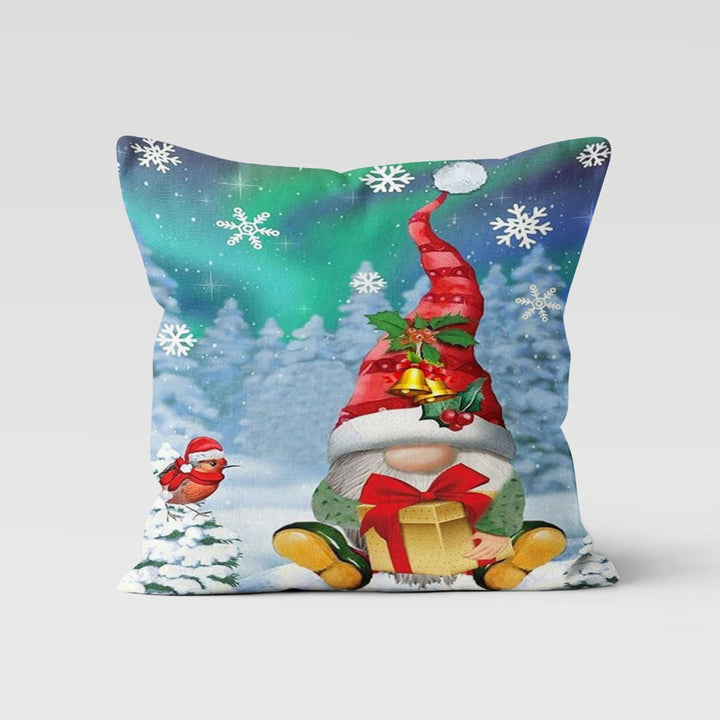 Christmas Pillow Cover|Deer Cushion Case|Xmas Candle Decor|Winter Pillow Case|Xmas Throw Pillowtop|Gnome Cushion Cover|New Year Gift