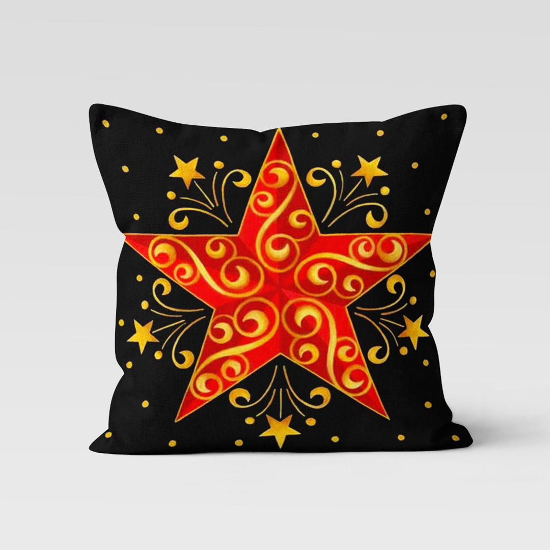 Christmas Pillow Cover|Bell Cushion Case|Xmas Home Decor|Winter Pillow Case|Xmas Throw Pillowtop|Star Outdoor Cushion Cover|New Year Gift