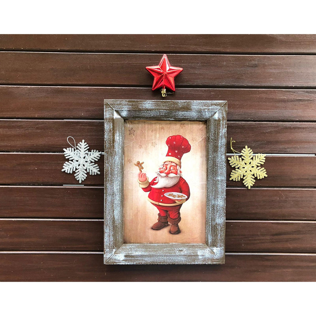 Santa Wall Art Decor|Christmas Wall Art|Winter Wall Decor|Xmas Wall Hanging|Winter Trend Gift|Xmas Cookies Print Gift Idea|Wooden Xmas Decor