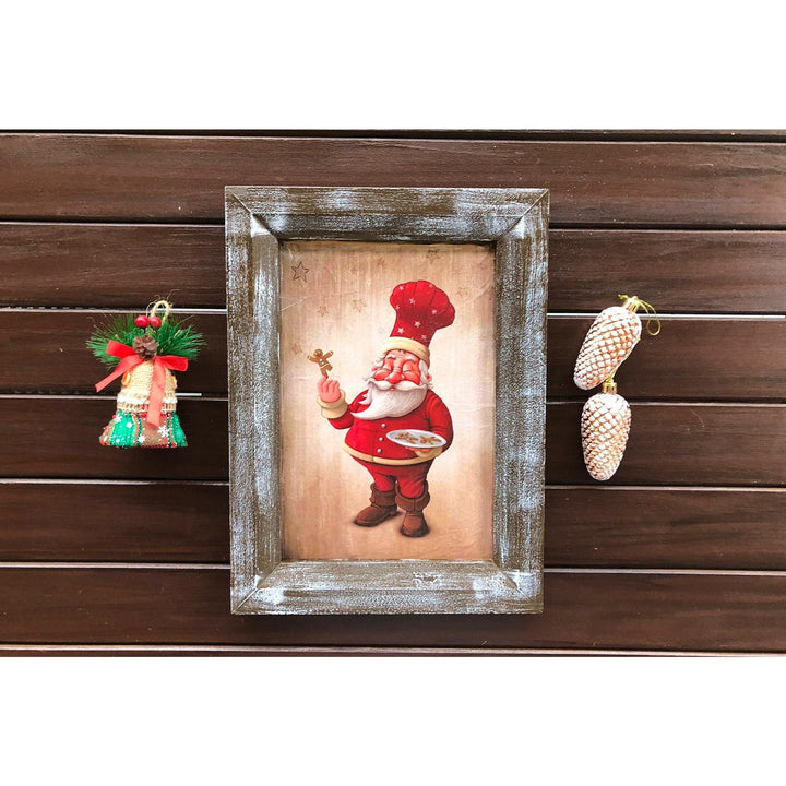 Santa Wall Art Decor|Christmas Wall Art|Winter Wall Decor|Xmas Wall Hanging|Winter Trend Gift|Xmas Cookies Print Gift Idea|Wooden Xmas Decor