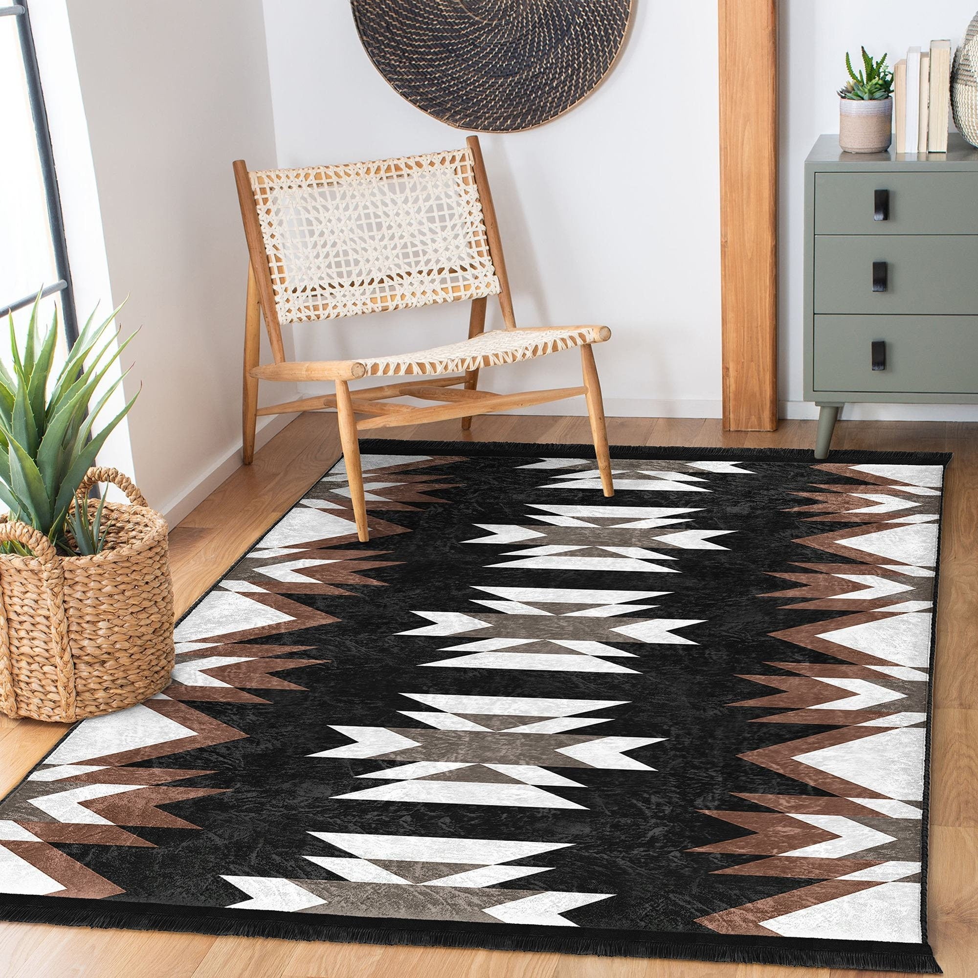 PETRA Series Ethnic Authentic Vintage Patterned Washable Rug hot Carpet One-Sided Rug Carpet Tassels Home Rug Tasseled