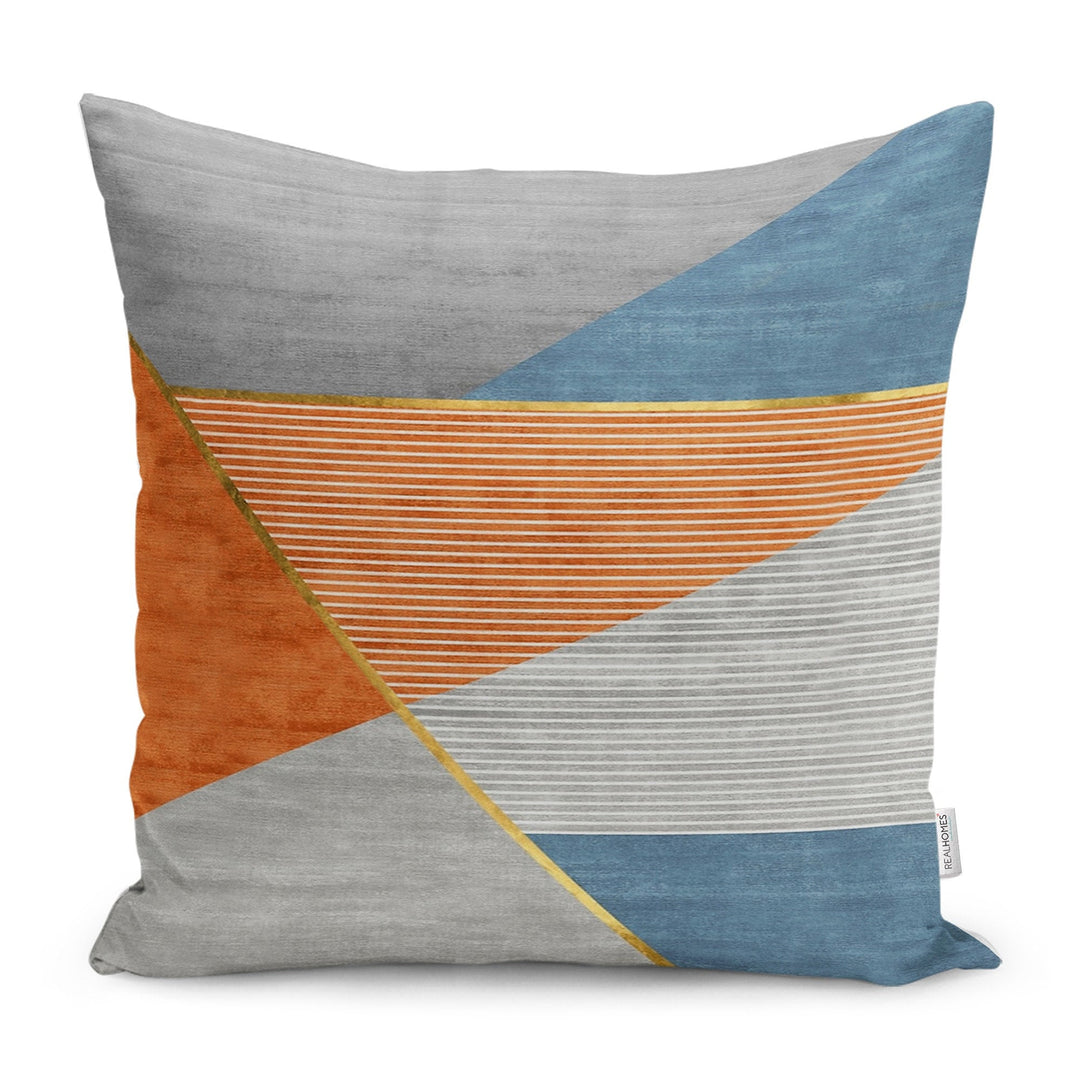 Abstract Geometric Pillow Case|Stylish Cushion|Farmhouse Pillowtop|Decorative Housewarming Pillow Cover|Throw Pillowcase|Boho Cushion Case