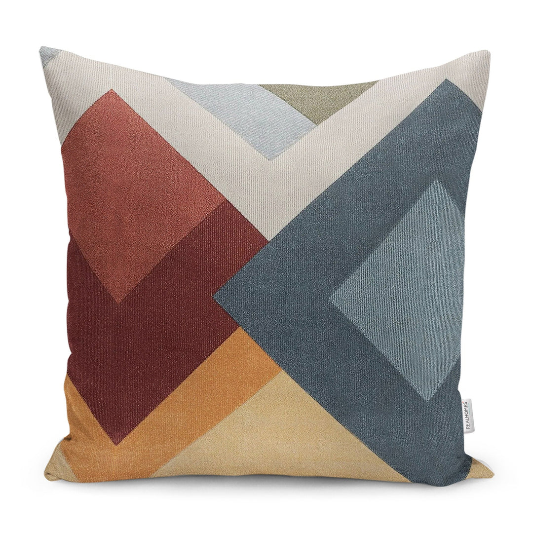 Abstract Geometric Pillow Case|Stylish Cushion|Farmhouse Pillowtop|Decorative Housewarming Pillow Cover|Throw Pillowcase|Boho Cushion Case