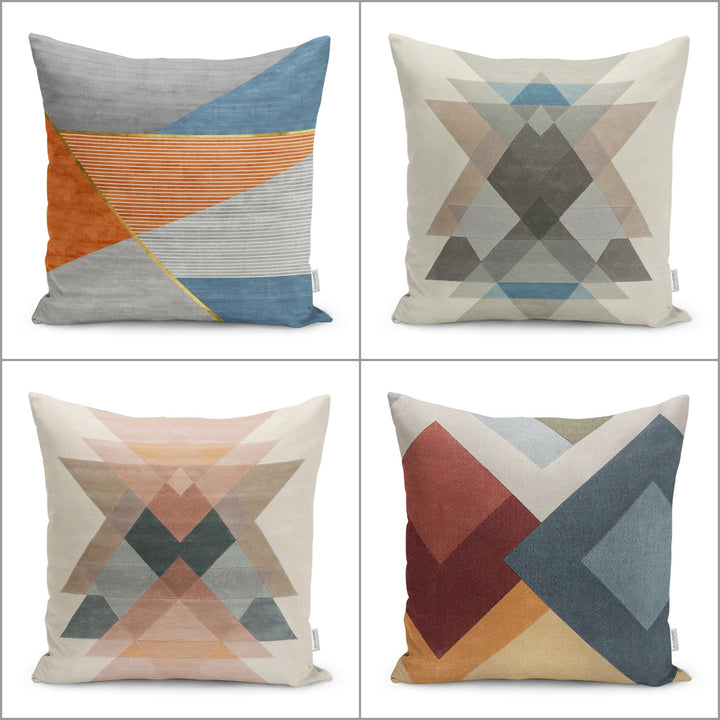 Abstract Geometric Pillow Case|Stylish Cushion|Farmhouse Pillowtop|Decorative Housewarming Pillow Cover|Throw Pillowcase|Boho Cushion Case