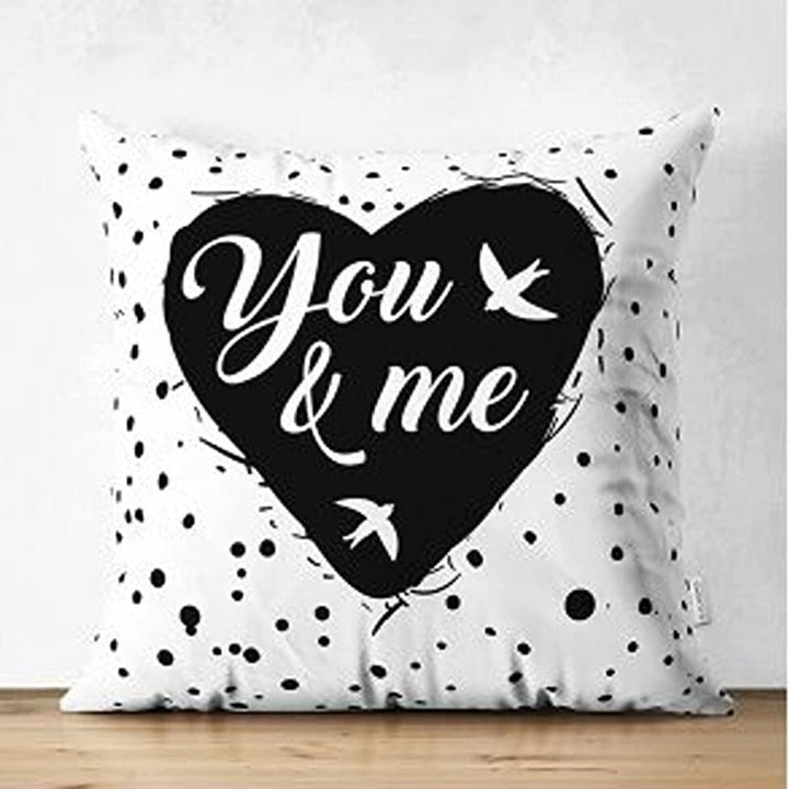 Set of 4 Valentine's Day Pillow Covers|You and Me Pillow Case|Heart Cushion Case|Together Forever Print Pillowtop|Love Throw Pillowcase