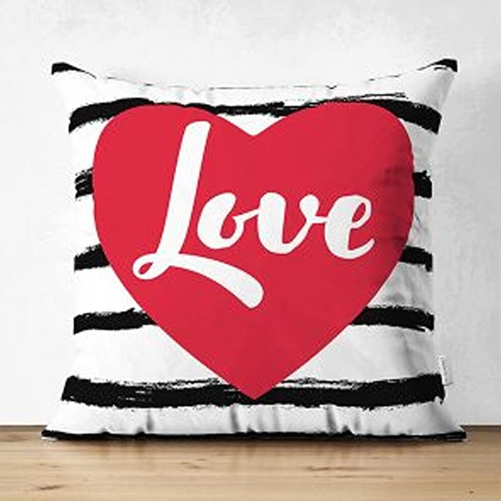 Set of 4 Valentine's Day Pillow Covers|You and Me Pillow Case|Heart Cushion Case|Together Forever Print Pillowtop|Love Throw Pillowcase