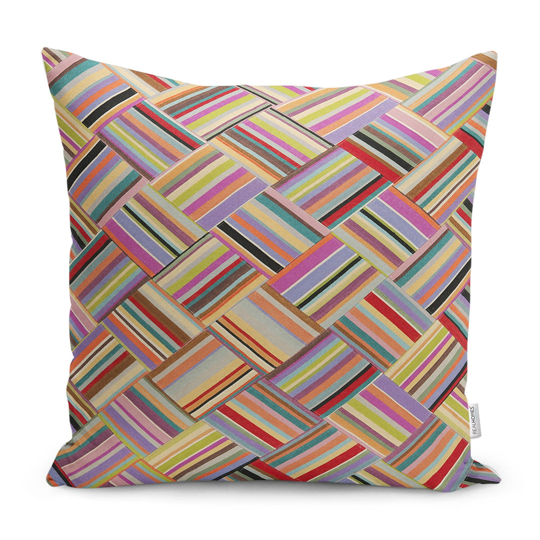 Abstract Pillow Case|Colorful Cushion|Farmhouse Pillowtop|Decorative Housewarming Pillow|Outdoor Throw Pillowcase|Boho Bedding Cushion Cover