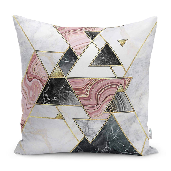 Marble Pillow Case|Geometric Cushion|Decorative Housewarming Pillow|Farmhouse Pillowtop|Outdoor Throw Pillowcase|Boho Bedding Cushion Cover