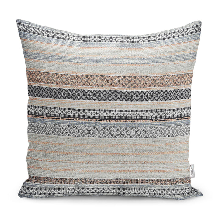 Ethnic Pillow Cover|Geometric Cushion|Farmhouse Pillowtop|Decorative Housewarming Pillow|Outdoor Throw Pillowcase|Boho Bedding Cushion