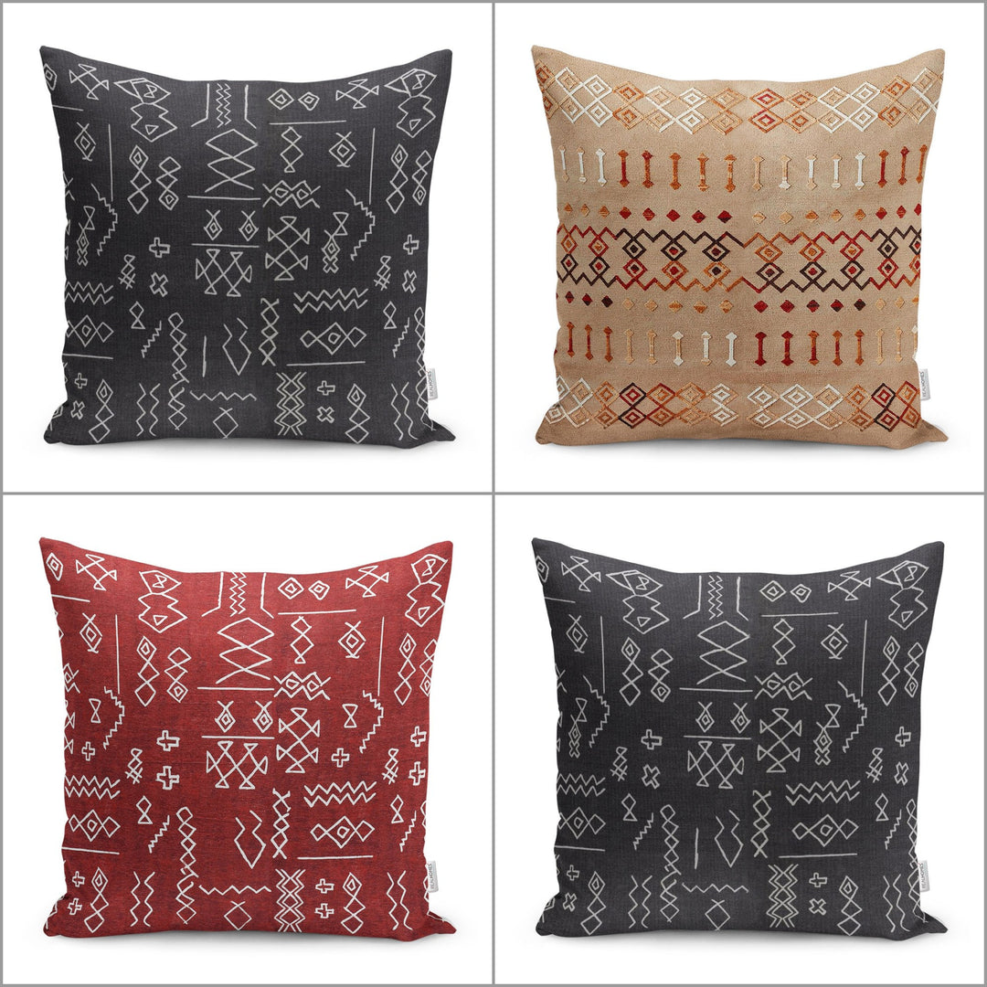 Tribal Pillow Case|Ethnic Cushion Cover|Farmhouse Pillowtop|Decorative Housewarming Pillow|Outdoor Throw Pillowcase|Boho Bedding Cushion