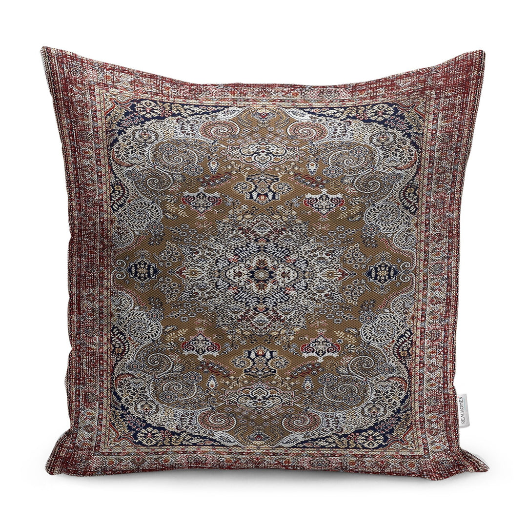 Oushak Pillow Case|Ethnic Pillow Cover|Turkish Kilim Cushion Case|Housewarming Antique Style Decor|Farmhouse Anatolian Throw Pillowtop